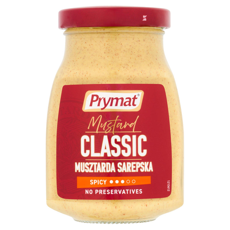 Prymat Sarepska mustard jar 180g, imported from Poland