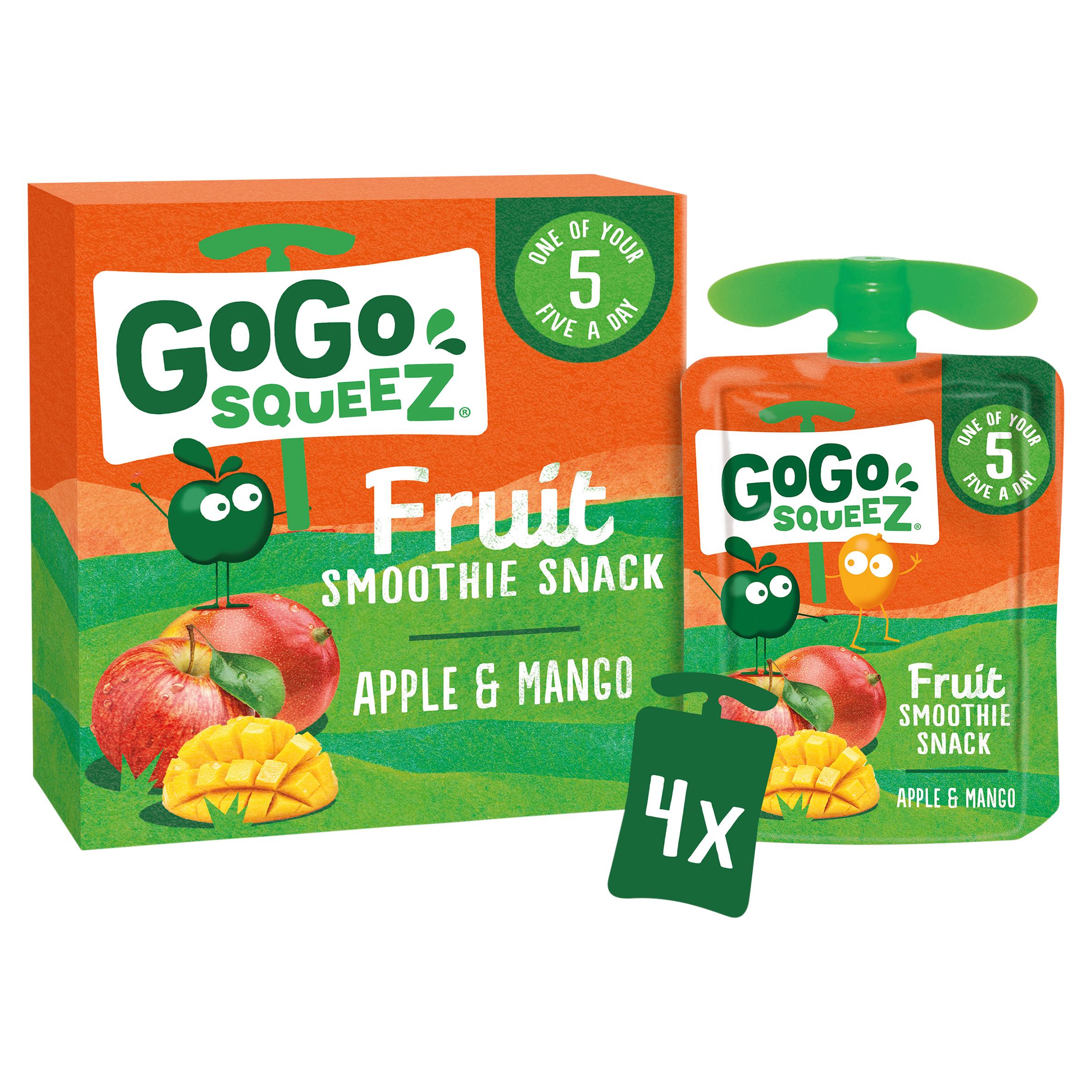 GoGo Squeez Apple Mango smoothie 4x90g, UK version