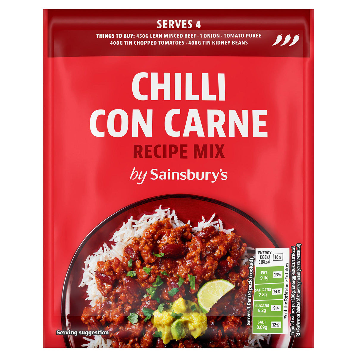 Sainsbury's Chilli Con Carne mix 41g (British brand)