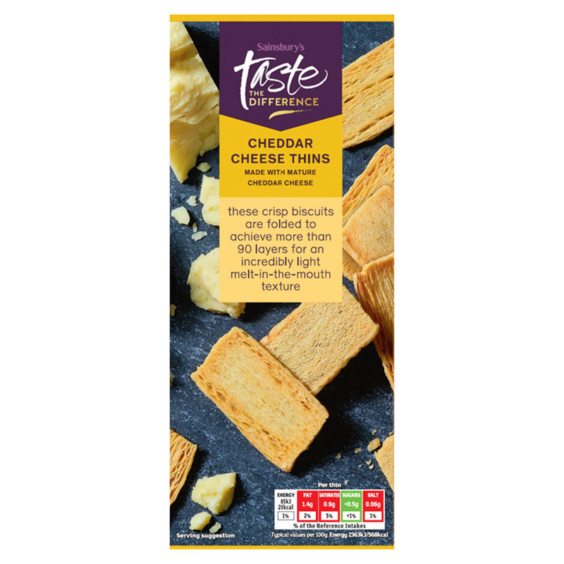Sainsbury's Taste the Difference Cheddar Cheese Crispies 100g - British product