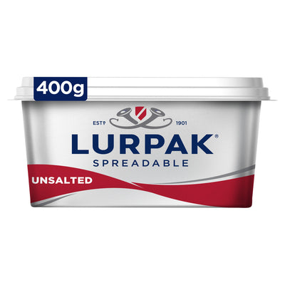 Sainsburys Lurpak Unsalted Spreadable Blend of Butter & Rapeseed Oil 400g- Buy online at McGrocer