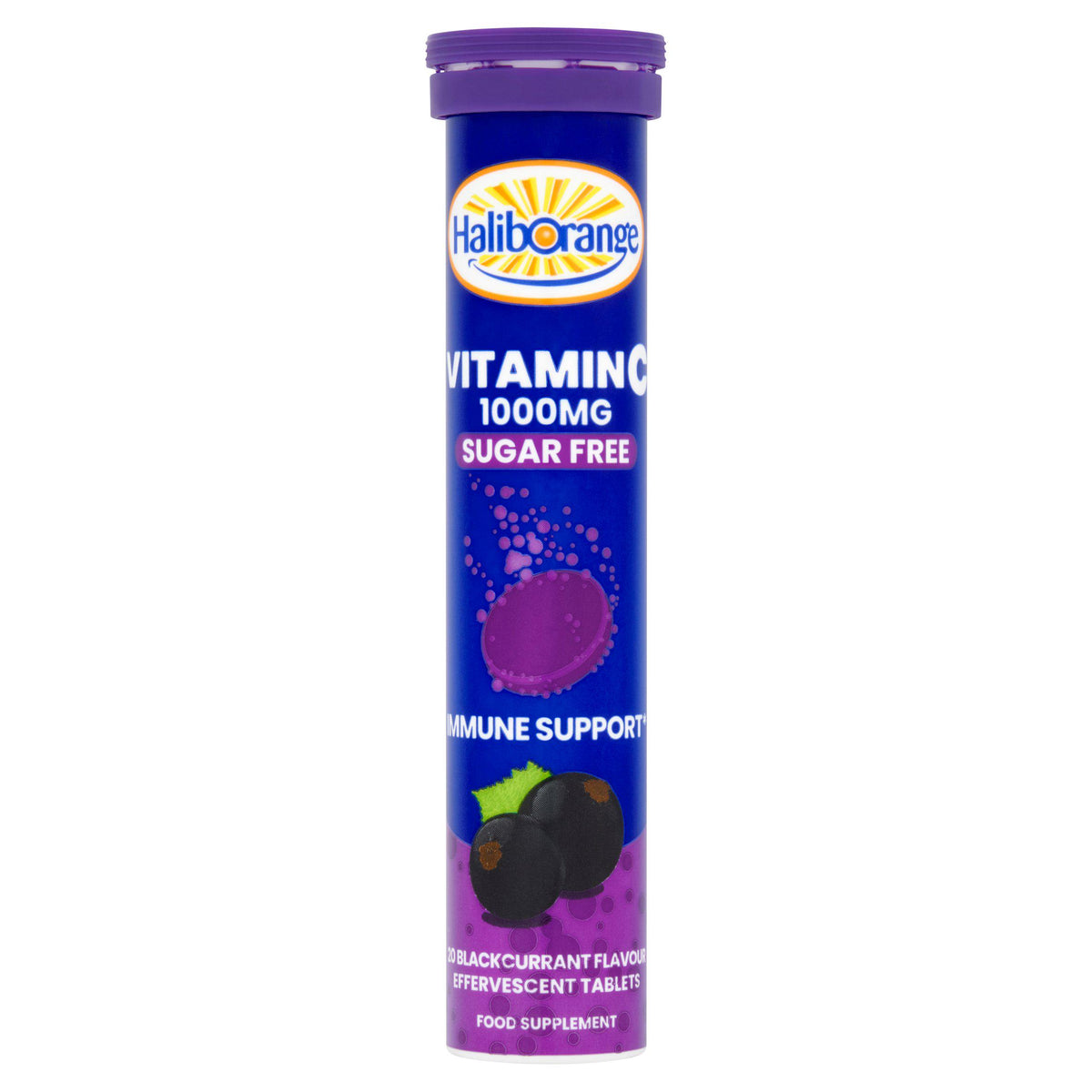Haliborange effervescent vitamin C blackcurrant flavour 20 tablets - British product