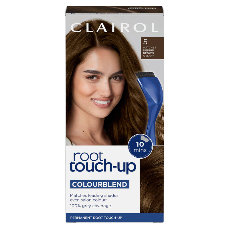 Clairol root touch-up hair dye medium brown 5, UK version