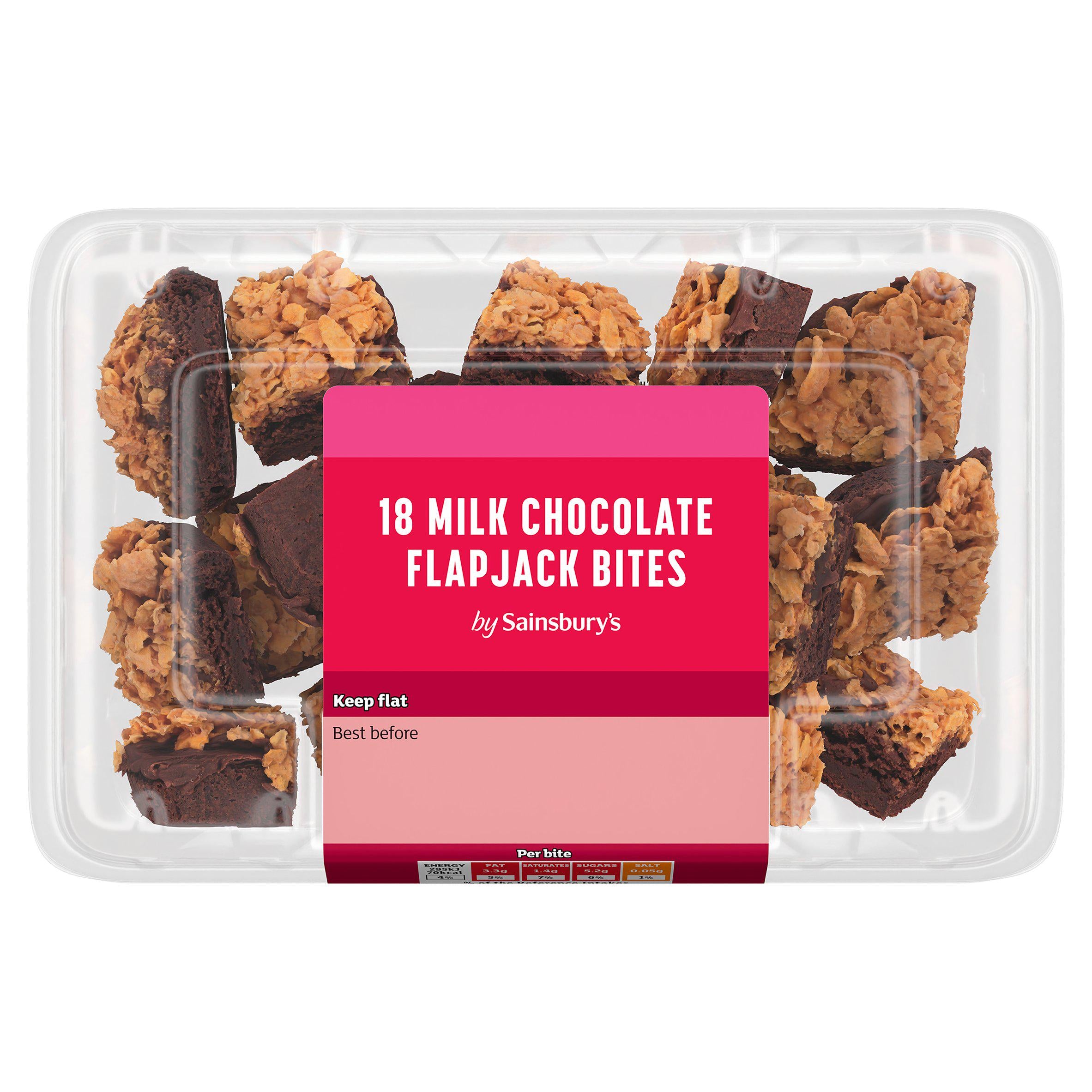 Sainsbury's milk chocolate flapjack mini bites 216g - British product