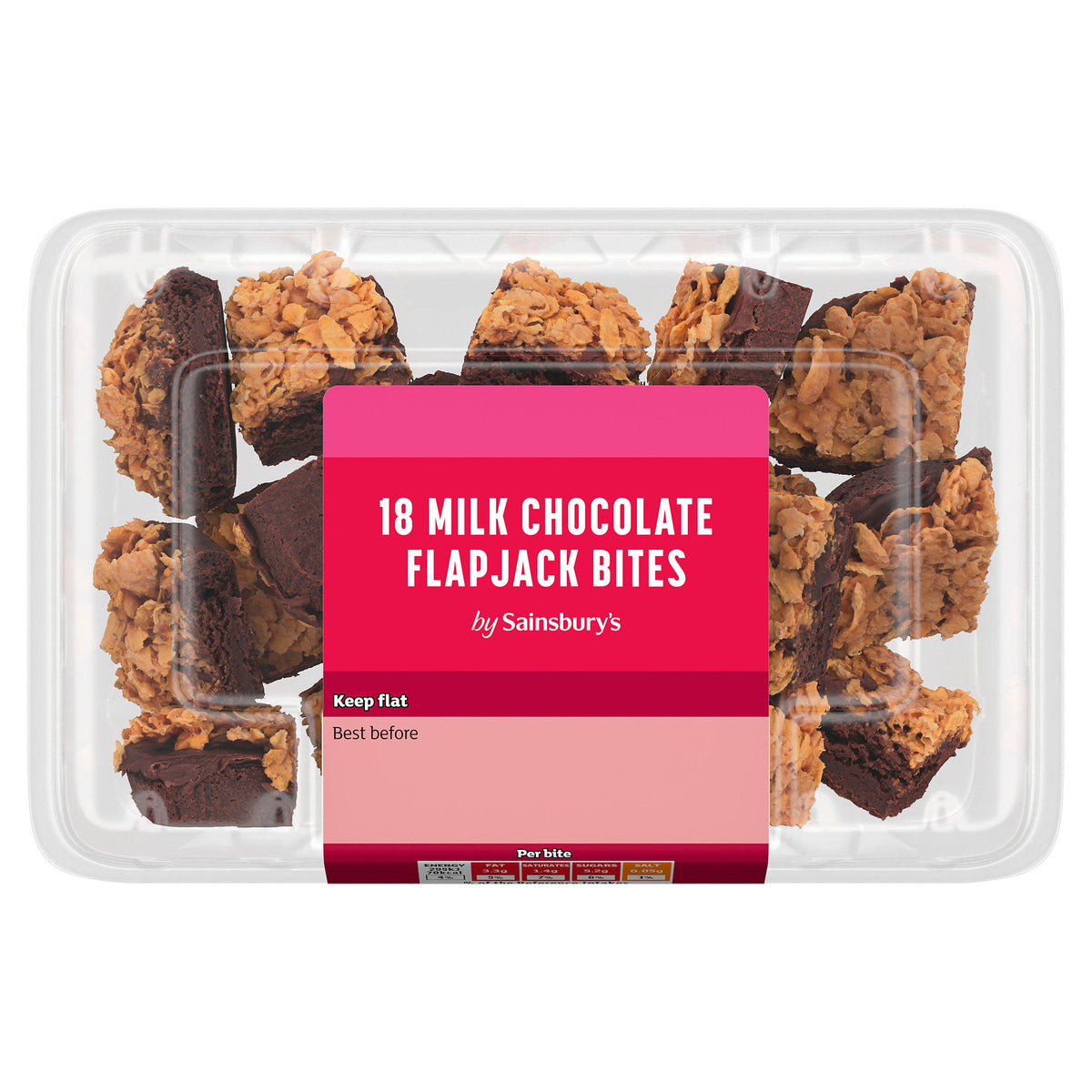 Sainsbury's milk chocolate flapjack mini bites 216g - British product