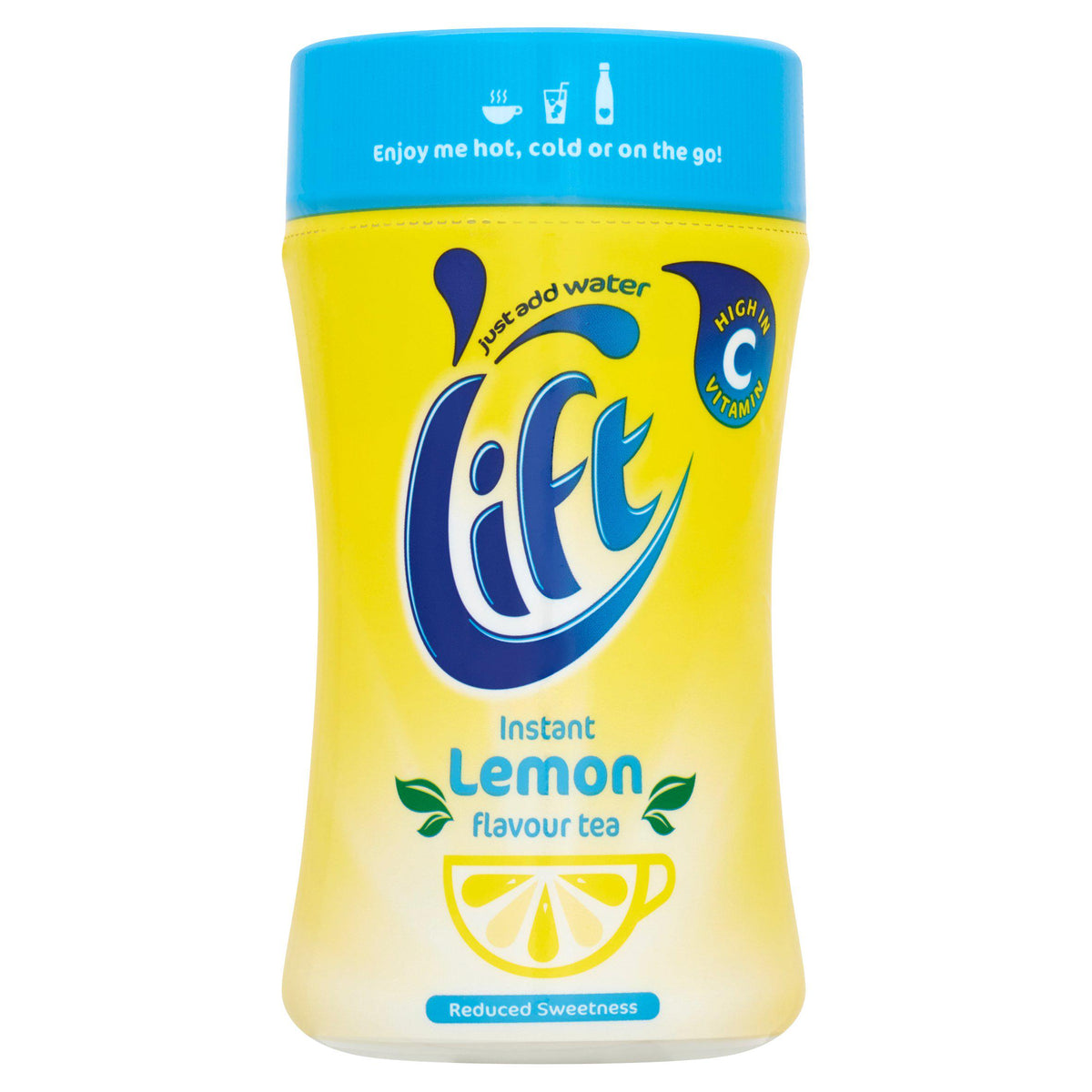 Lift instant lemon tea reduced sweetness 165g, imported from the UK