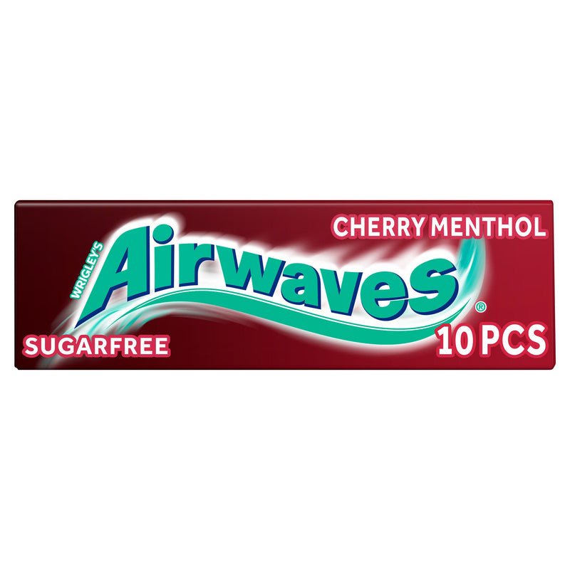 Airwaves cherry menthol sugarfree gum, 10 pieces - British product
