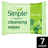 Simple biodegradable facial cleansing wipes travel size 7 wipes - British product
