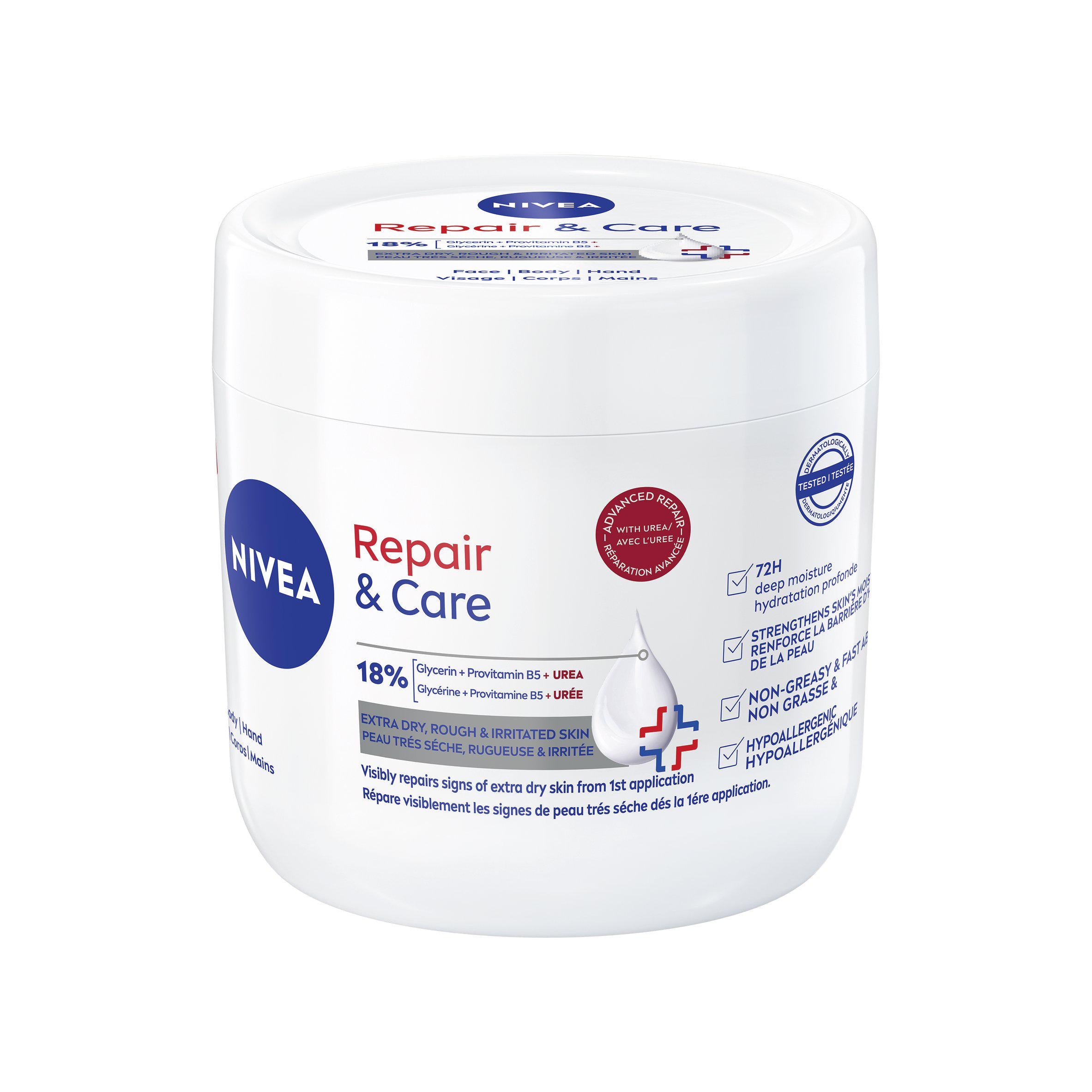 Nivea Repair Care moisturiser 400ml, imported from the UK