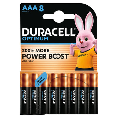 Sainsburys Duracell Optimum AAA Batteries Alkaline Pack of 8- Buy online at McGrocer