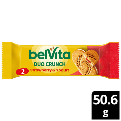 Sainsburys Belvita Duo Crunch Strawberry & Yogurt Cereal Snack Bar 50.6g- Buy online at McGrocer