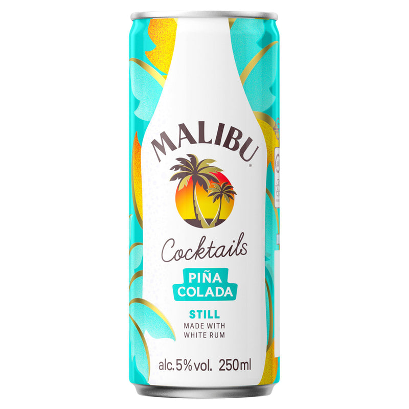 Malibu Piña Colada pre-mixed cocktail can 250ml, imported from the UK