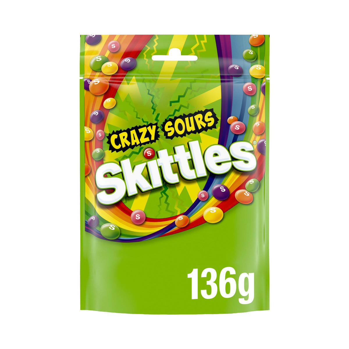 Skittles vegan sour fruity sweets 136g (British brand)