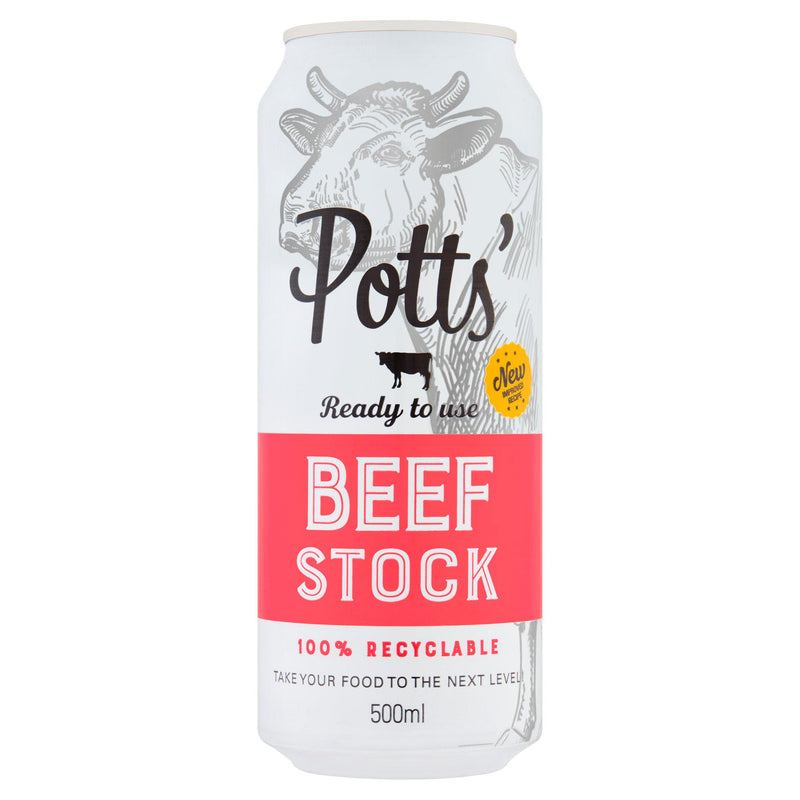 Potts' beef stock liquid 500ml, imported from the UK