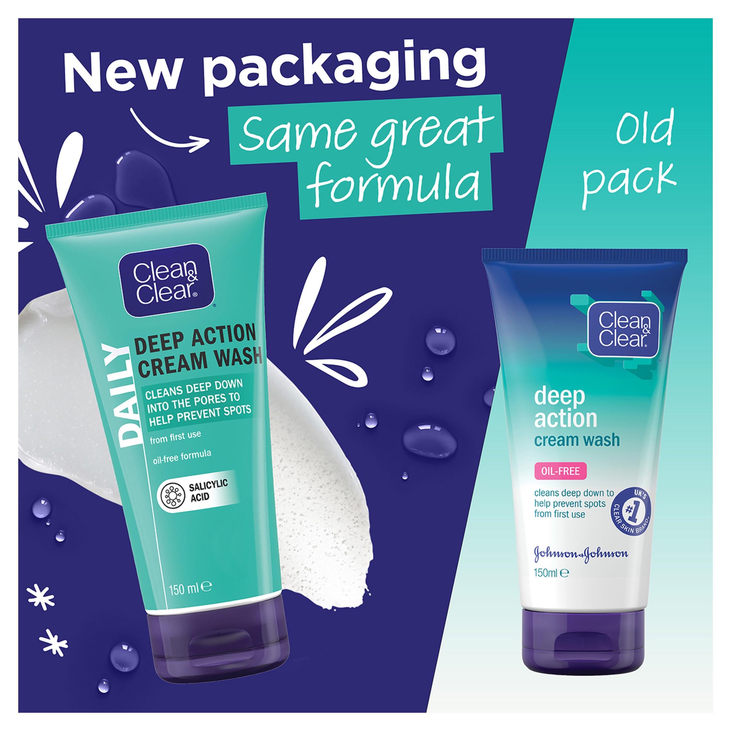 Clean & Clear Deep Action Cream Wash 150ml - British product