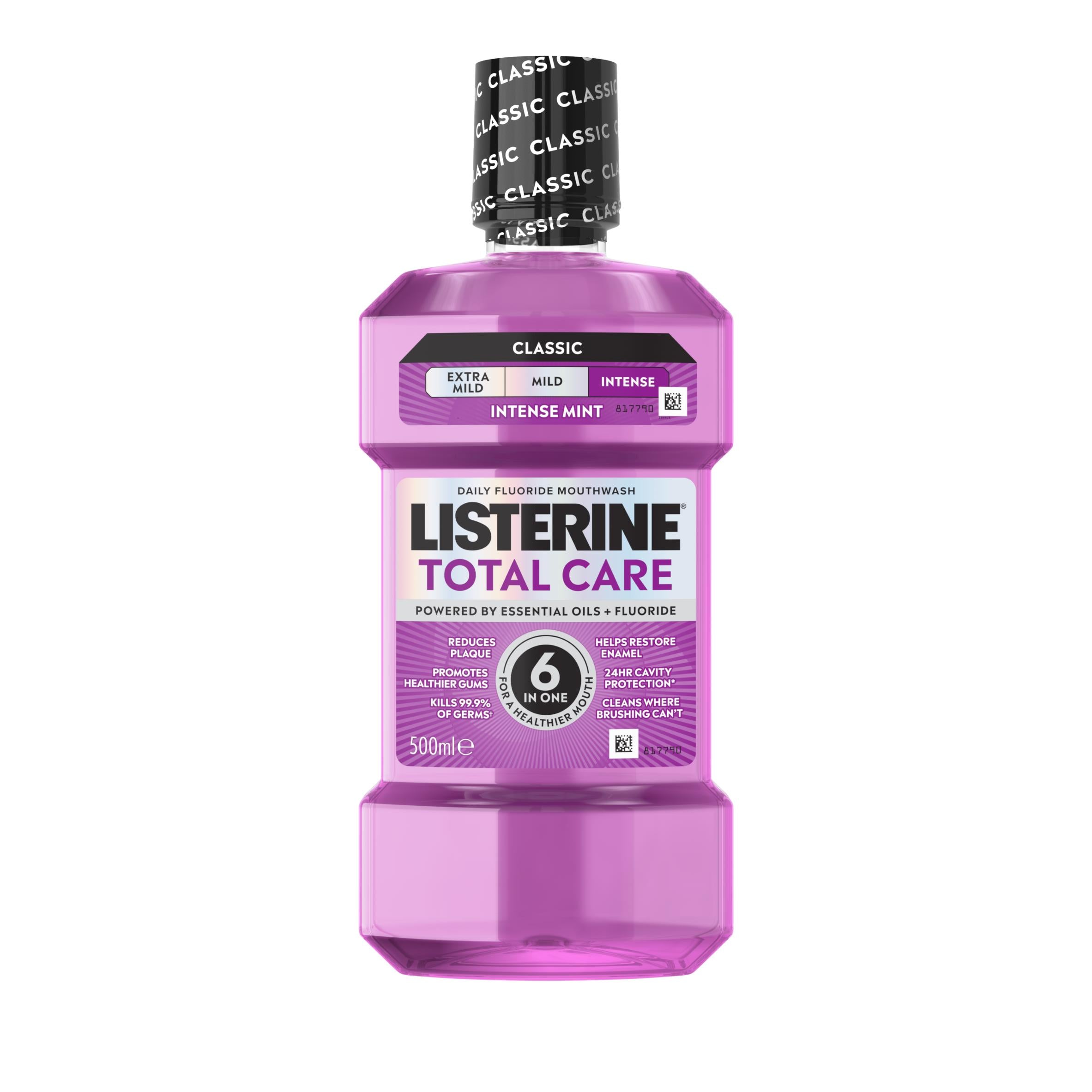 Listerine Total Care Clean Mint mouthwash 500ml, imported from the UK