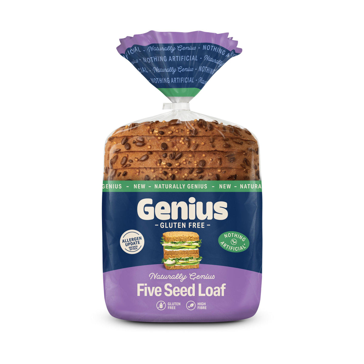 Genius gluten free five seed bread 430g (British brand)
