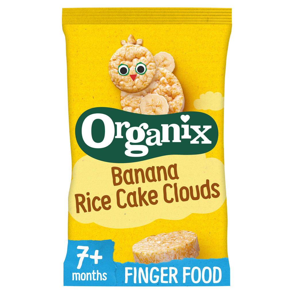 Organix Banana Rice Cake Clouds Organic Baby Snacks 7 months+ 40g