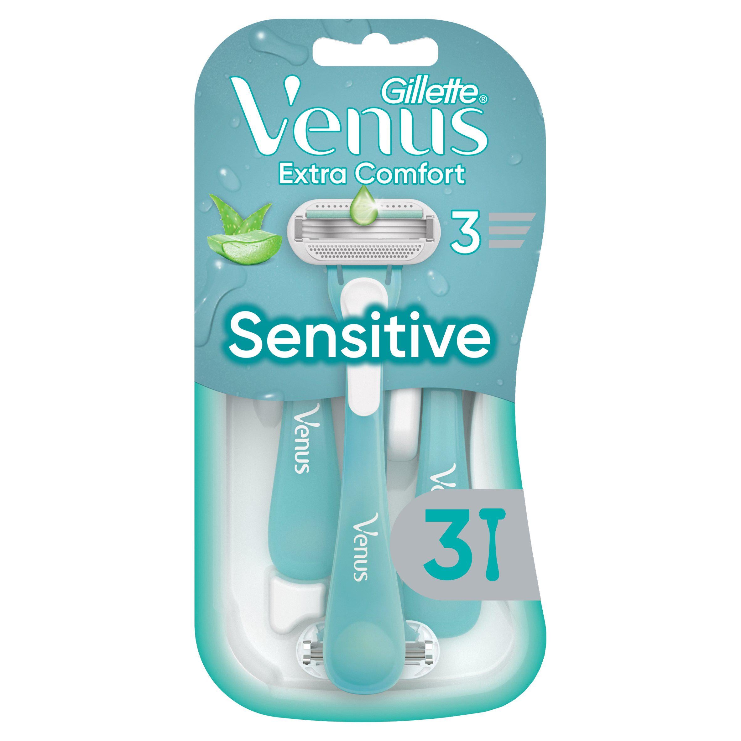 Gillette Venus Extra Comfort Sensitive razors 3 count - British product