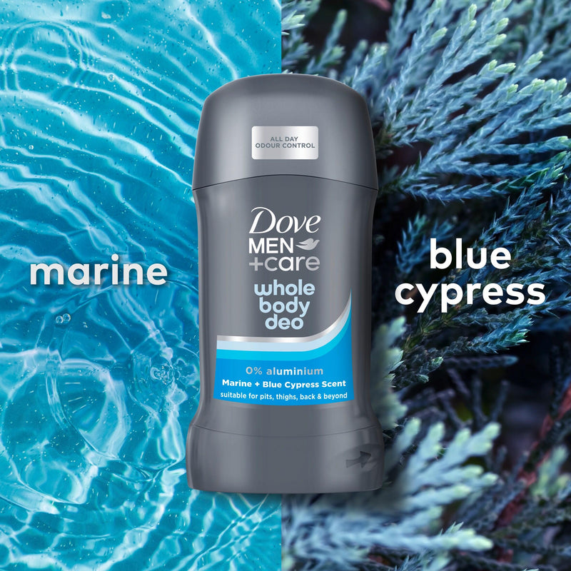 Dove Men+Care whole body deodorant stick Marine & Blue Cypress 50ml, imported from the UK