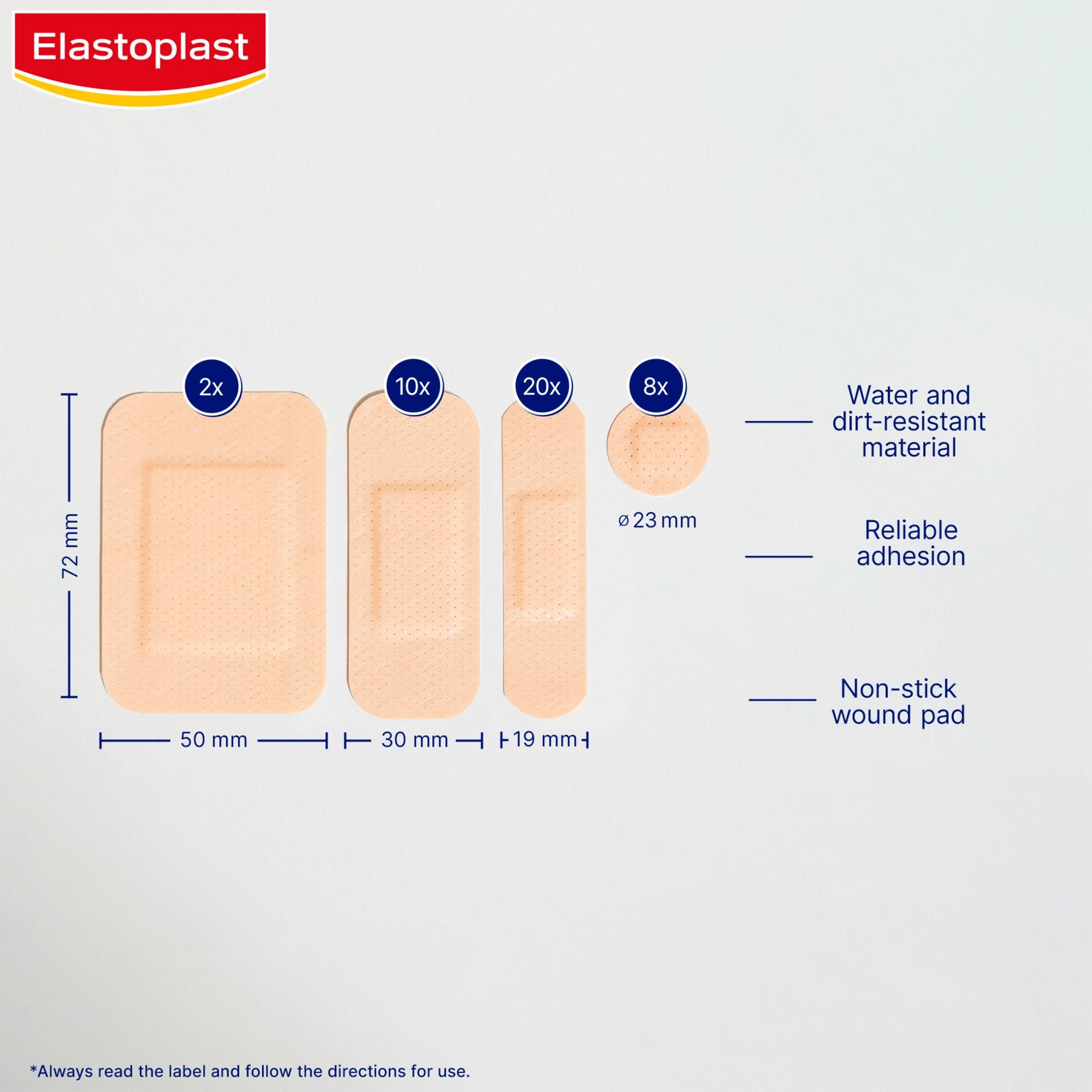 Elastoplast water resistant plasters 40 pack - British product