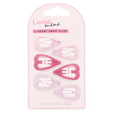 Lavish mini heart snap clips x6, UK version