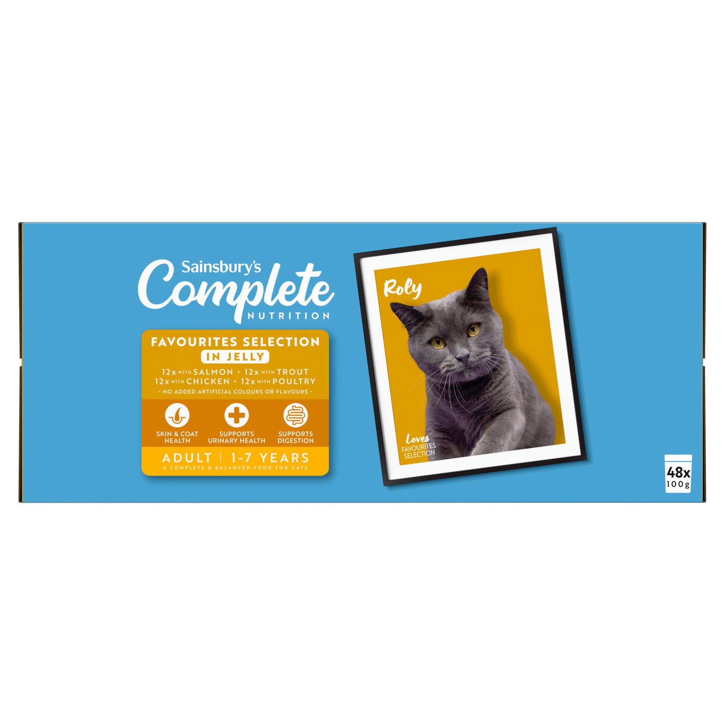 Sainsbury's cat food meat and fish selection 48 x 100g - British product