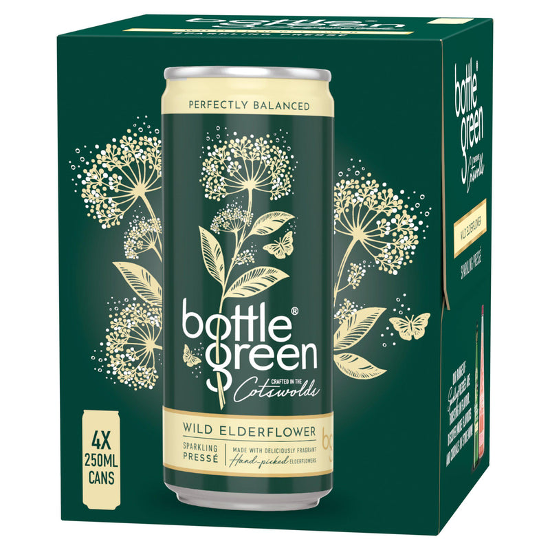 Bottlegreen Wild Elderflower Sparkling Pressé 4 x 250ml (British brand)