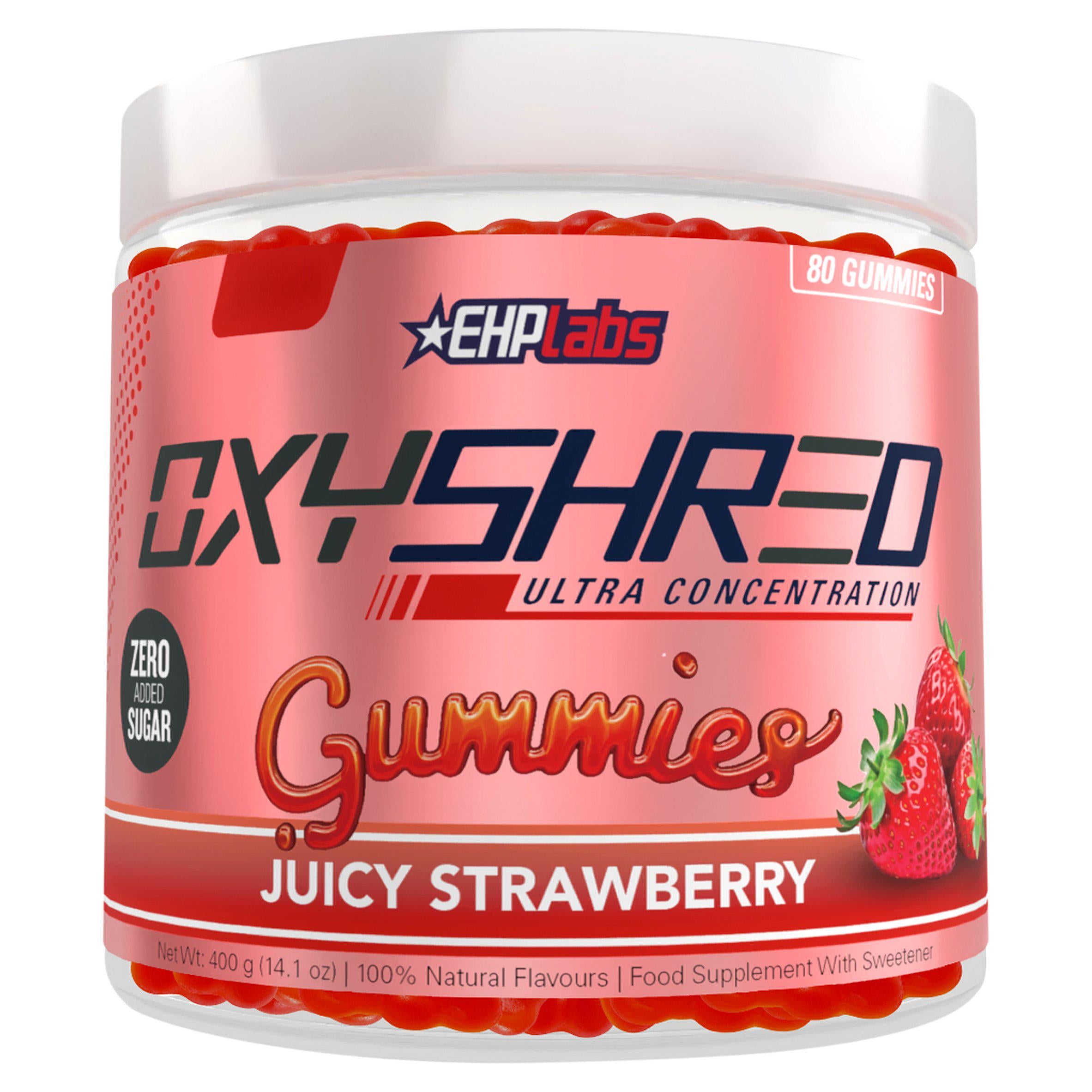 EHP Labs Oxyshred fat loss gummies Juicy Strawberry 400g, UK version