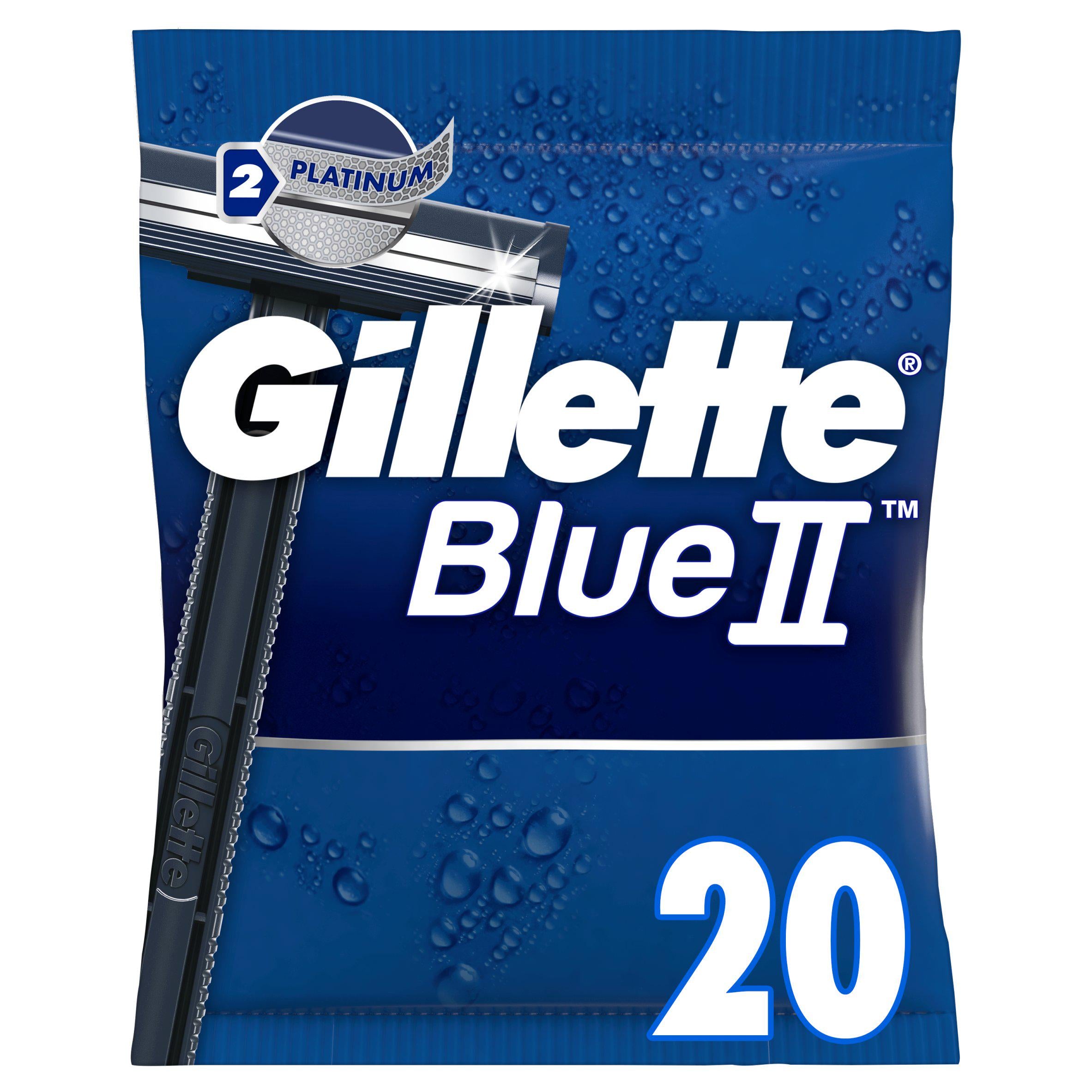Gillette Blue II disposable razors 20 pack, imported from the UK