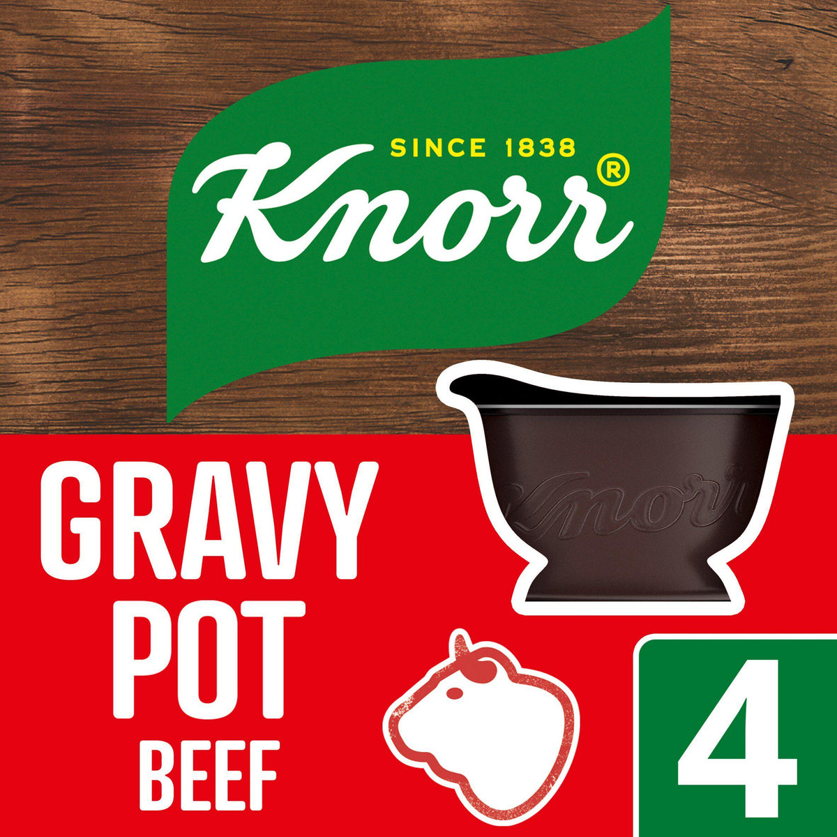 Knorr beef gravy pot 4x28g, imported from the UK