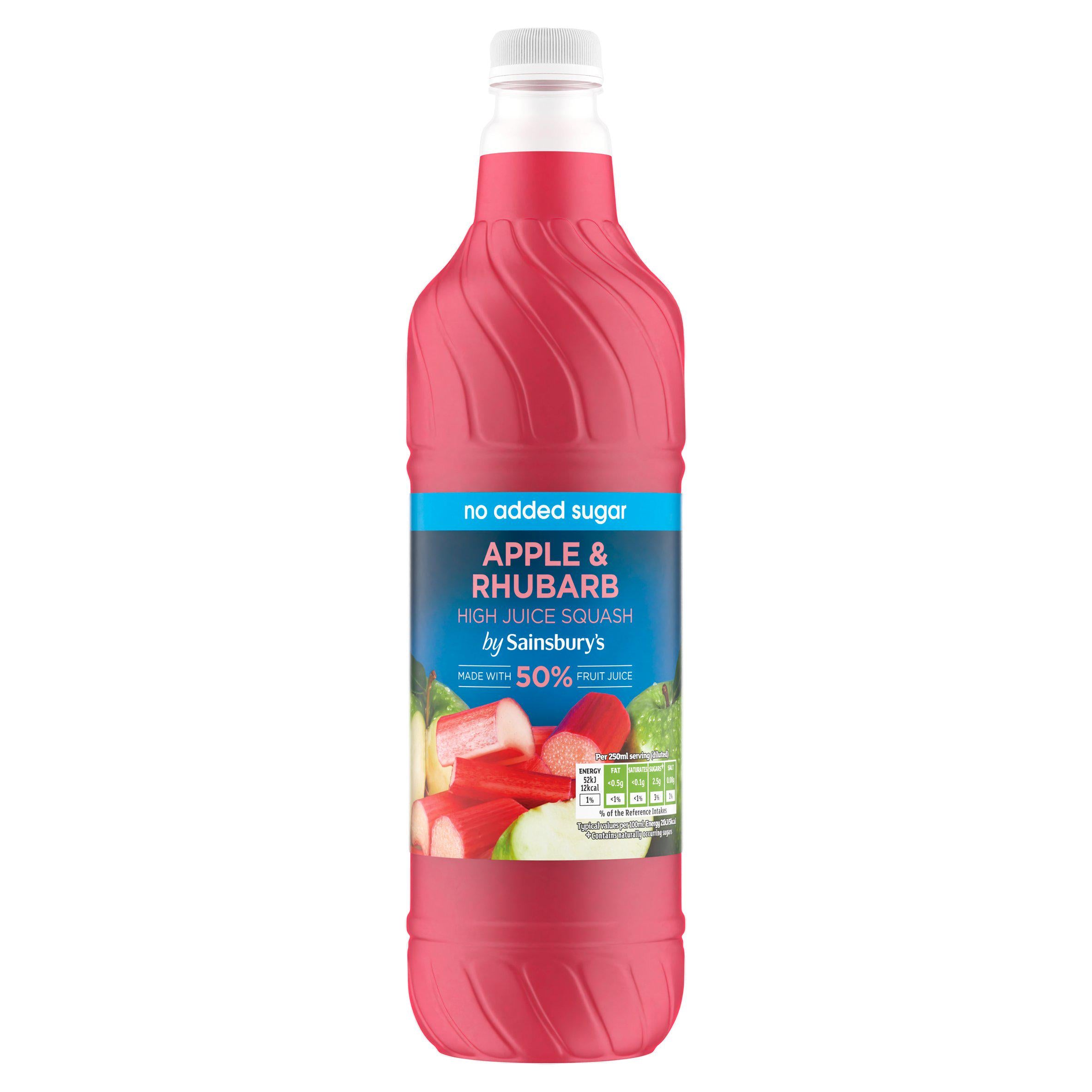 Sainsbury's high juice squash apple and rhubarb 1L, imported from the UK