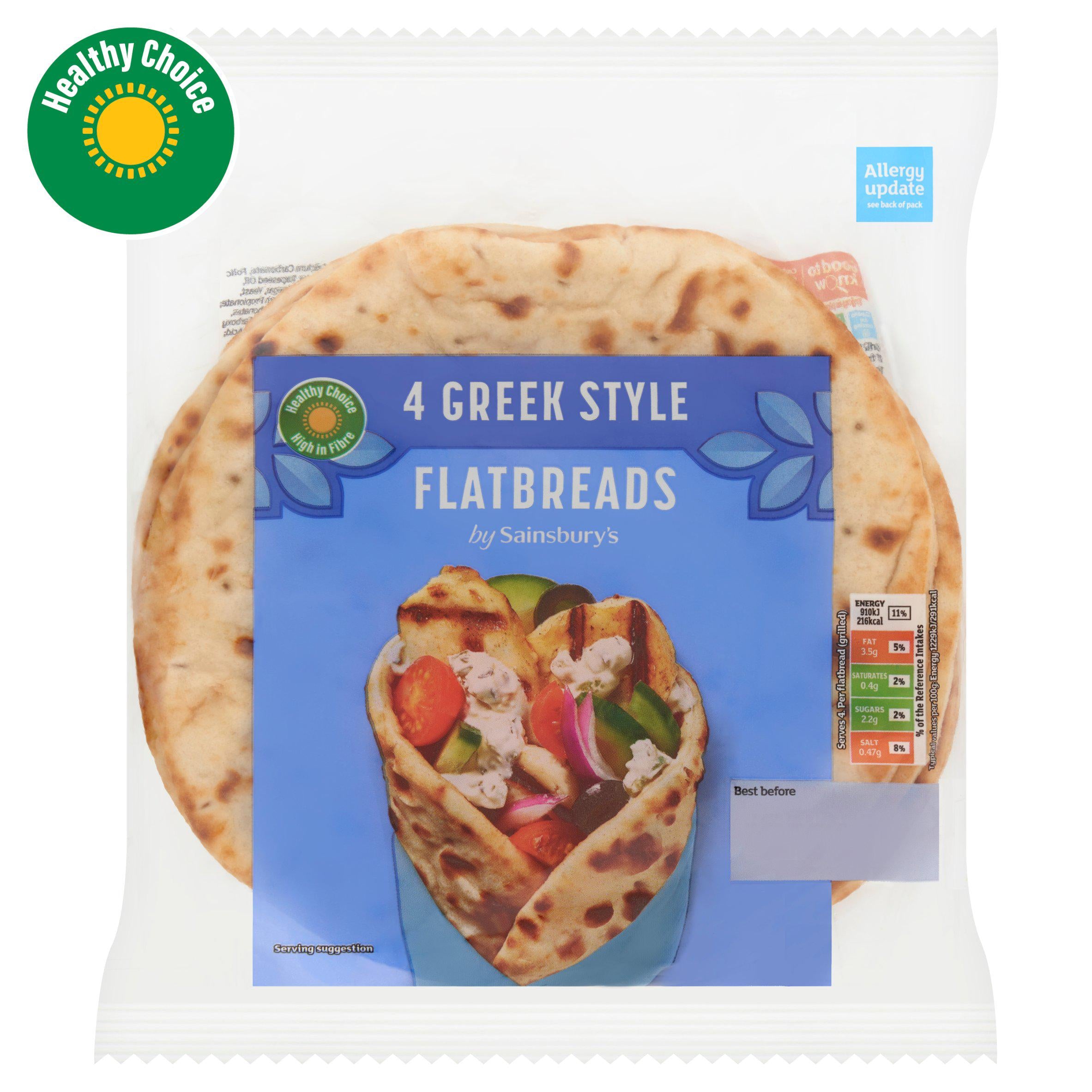 Sainsbury's Greek Style flatbreads 320g pack (British brand)