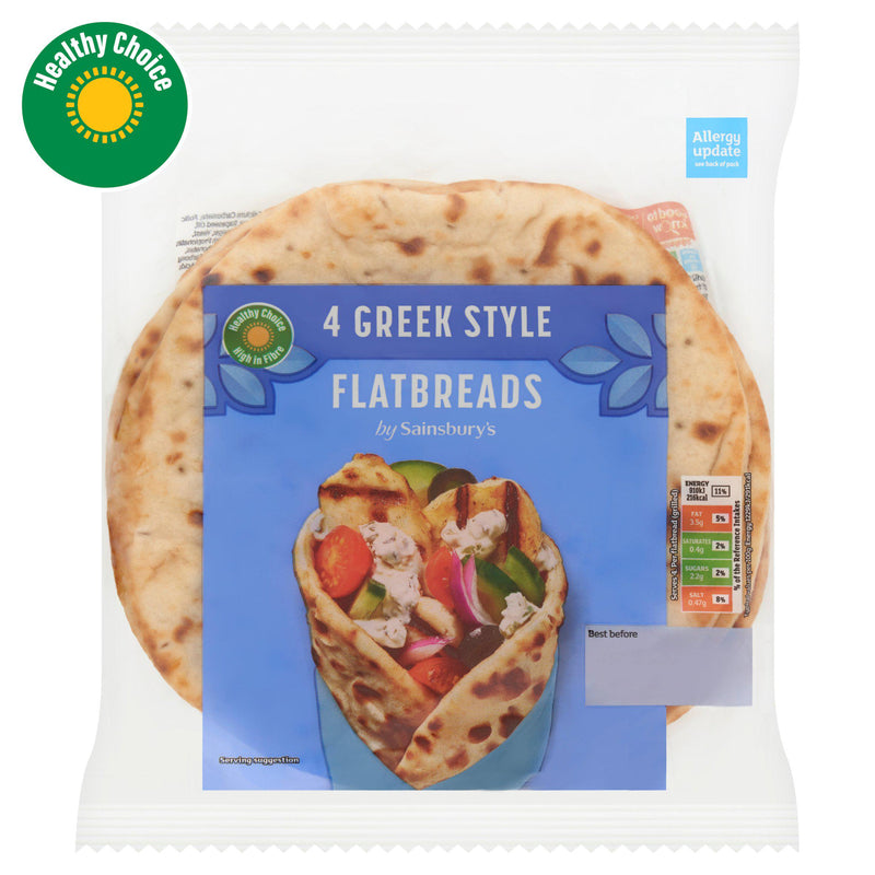 Sainsbury's Greek Style flatbreads 320g pack (British brand)