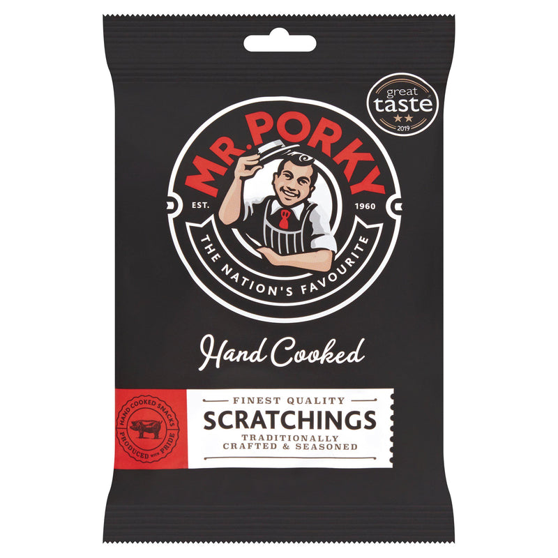 Mr Porky pork scratchings snack 65g, imported from the UK