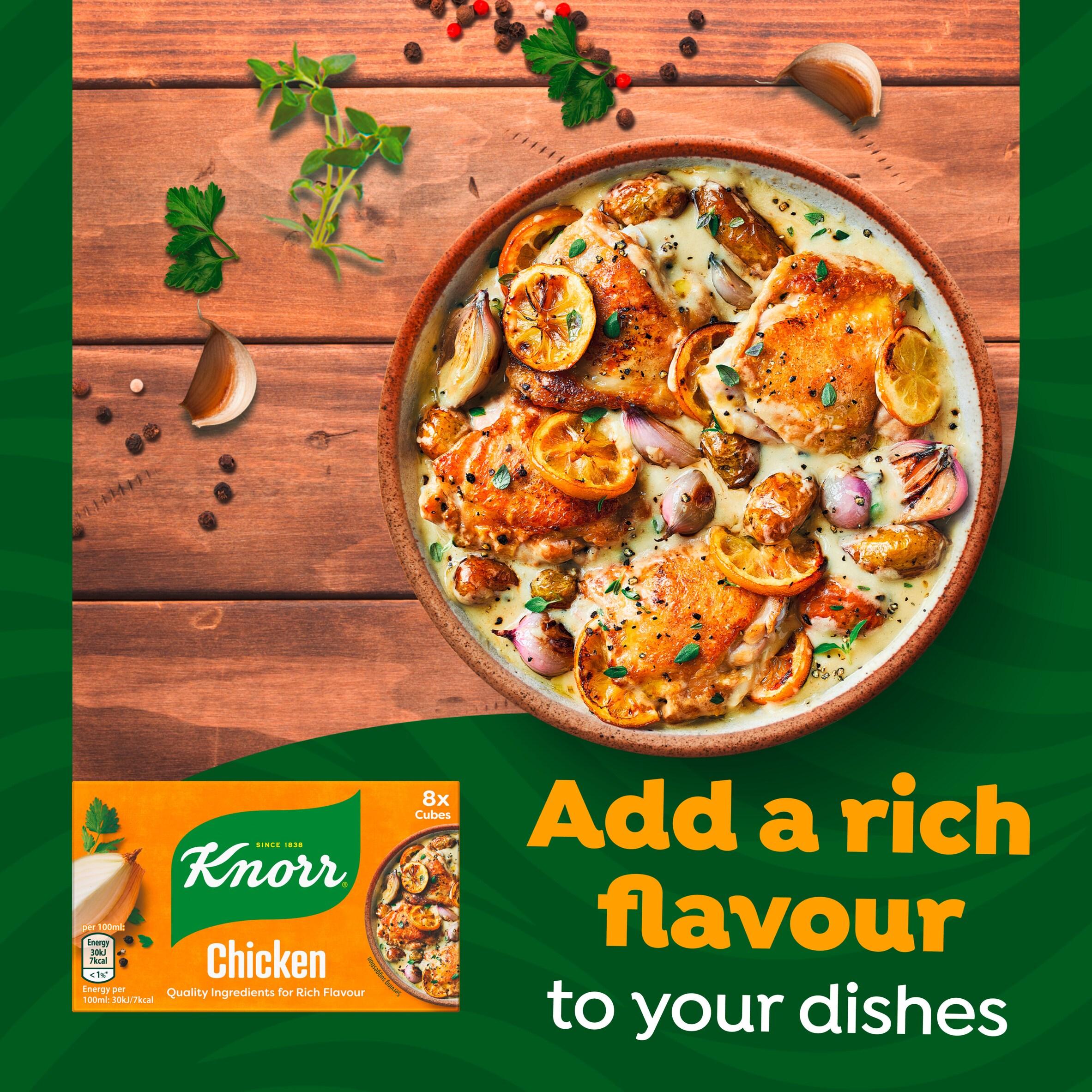 Knorr chicken stock cubes 20x10g, imported from the UK