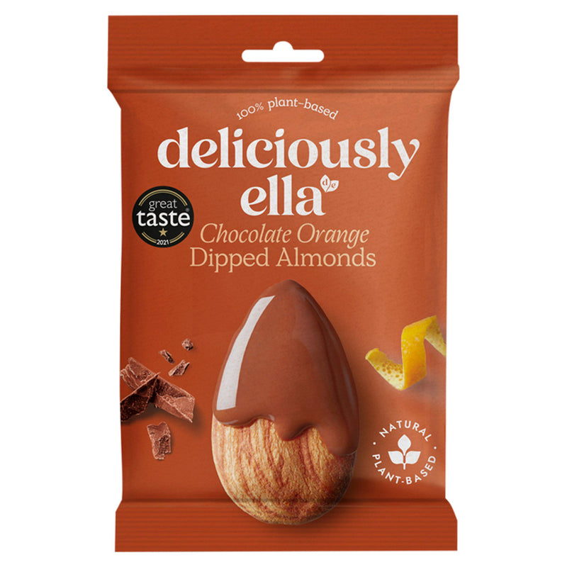 Deliciously Ella chocolate orange dipped almonds 27g, UK version