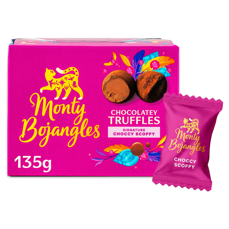 Monty Bojangles Choccy Scoffy cocoa dusted truffles 135g (British brand)