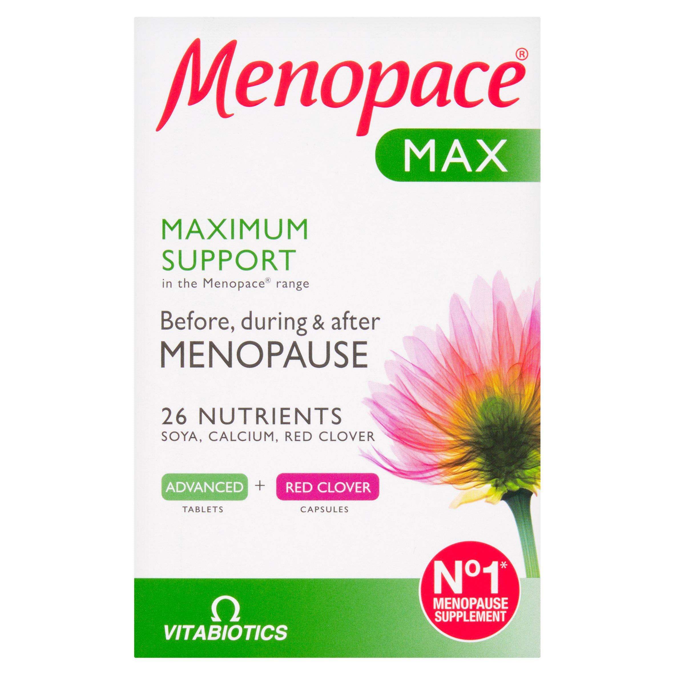 Vitabiotics Menopace Max dual pack 84 tablets and capsules - British product