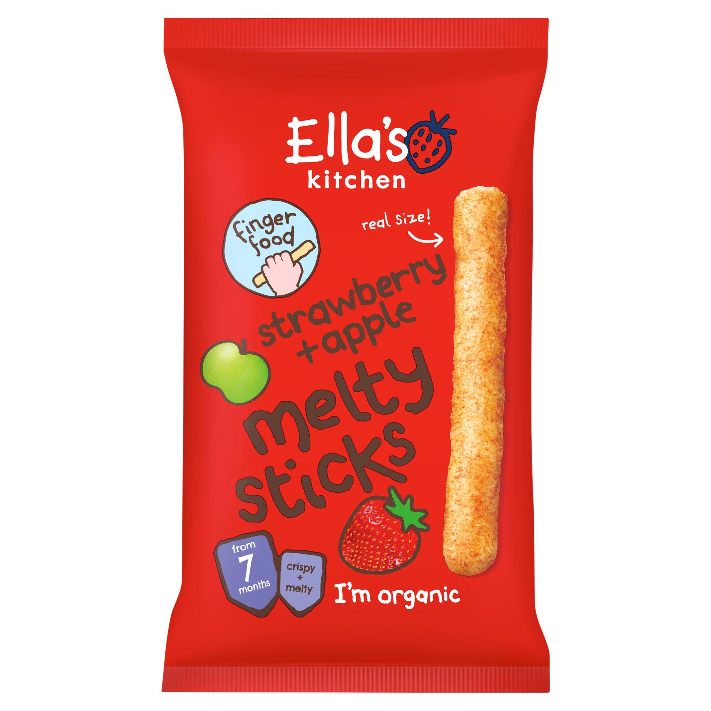 Ella's Kitchen organic strawberry apple melty sticks 16g - British product