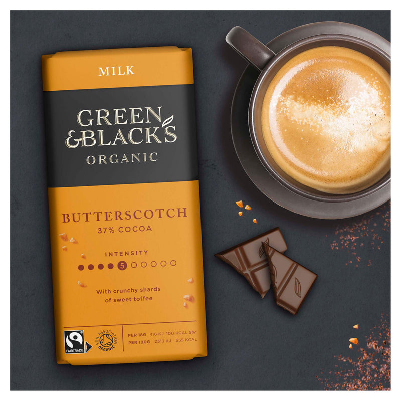 Green & Black's organic butterscotch milk chocolate bar 90g, UK version