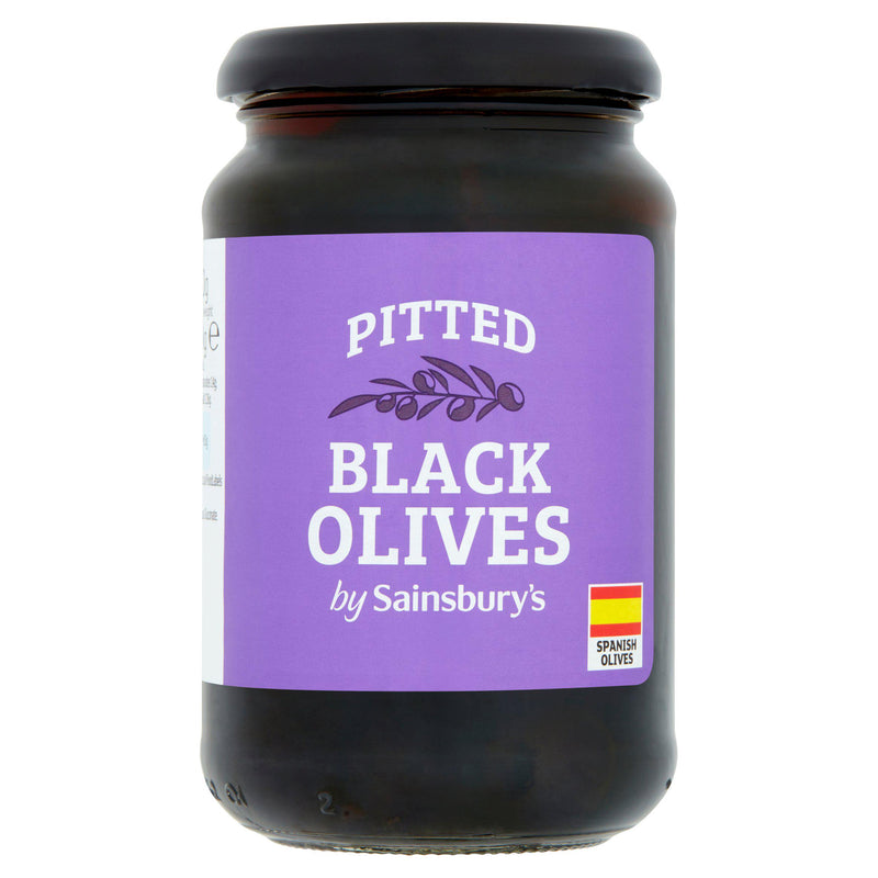 Sainsbury's pitted black olives 340g - British product