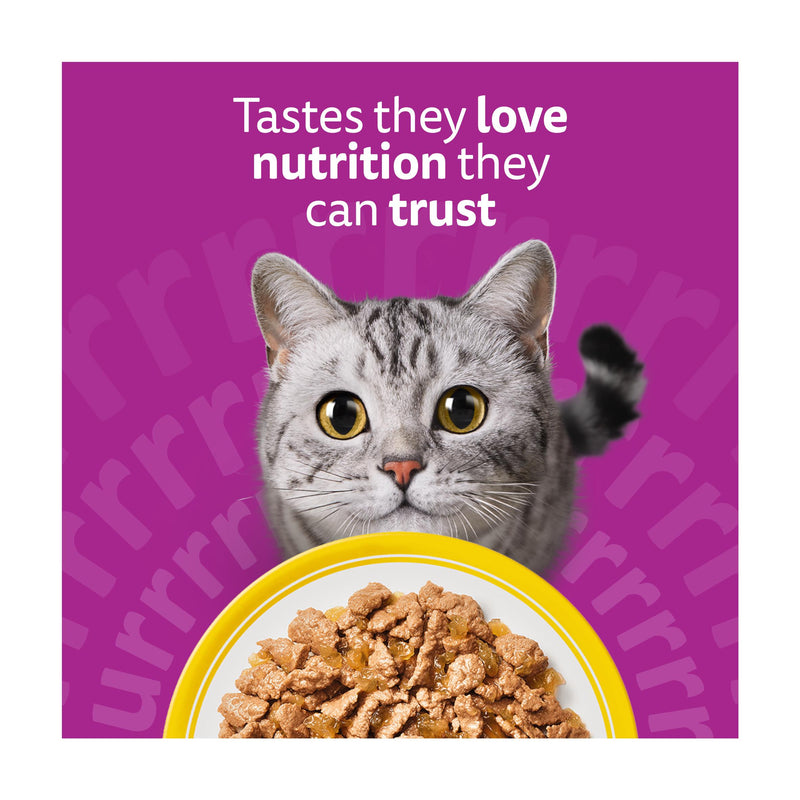 Whiskas poultry feasts in jelly wet cat food 12 pouches, imported from the UK