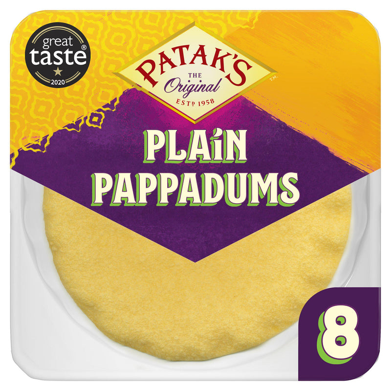 Patak's plain poppadoms 8 pack, UK version