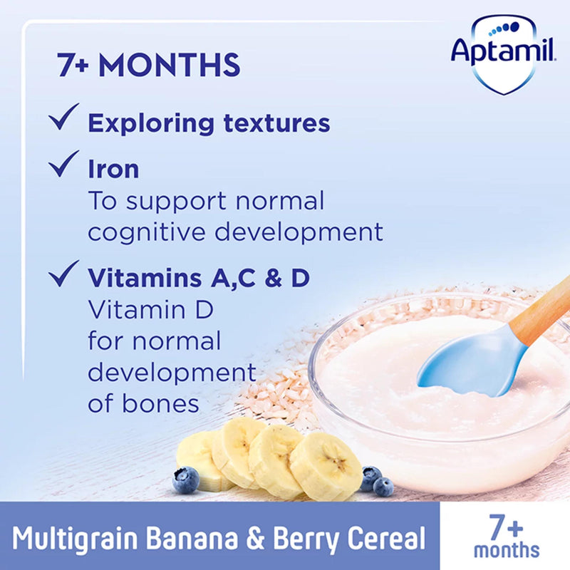 Aptamil multigrain banana berry cereal 200g (British brand)