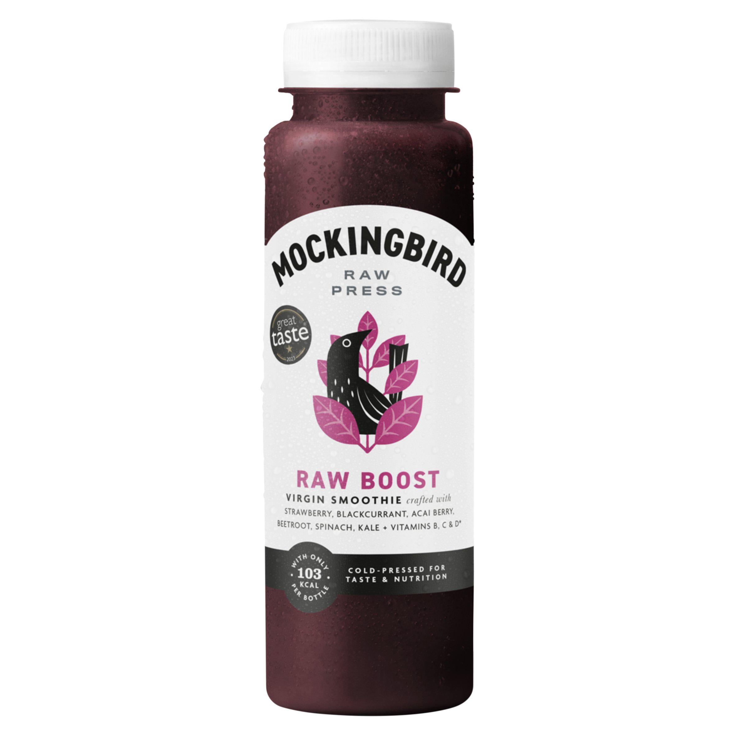 Mockingbird Raw Boost berry beetroot smoothie 250ml (British brand)