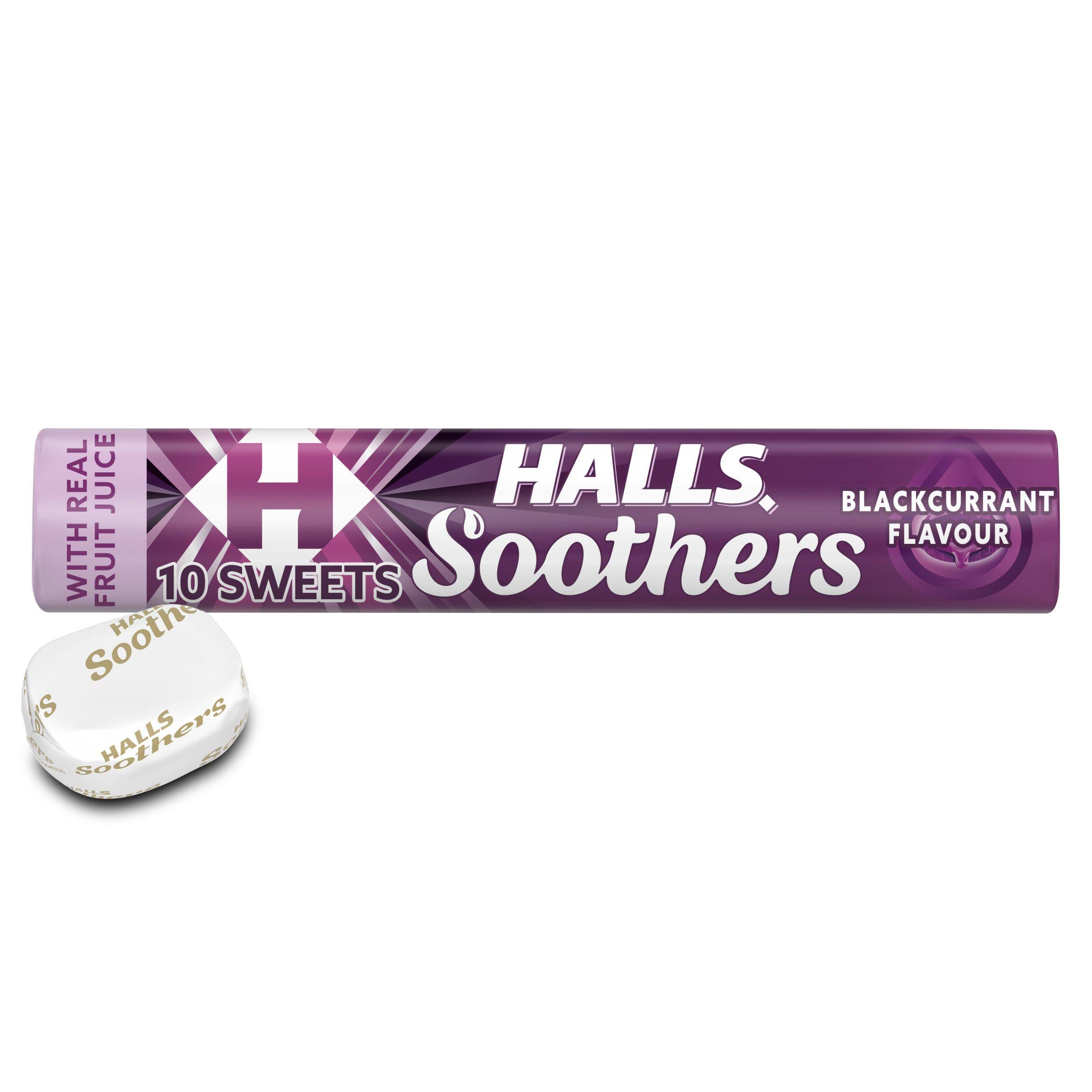 Halls Soothers blackcurrant lozenges 45g - British product