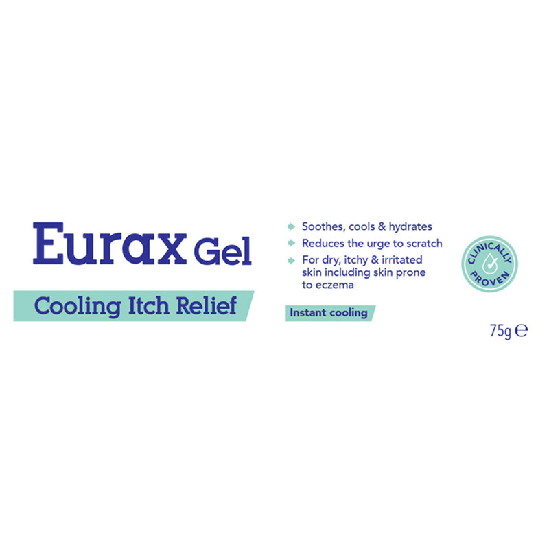 Eurax Cooling Itch Relief gel 75g, imported from the UK