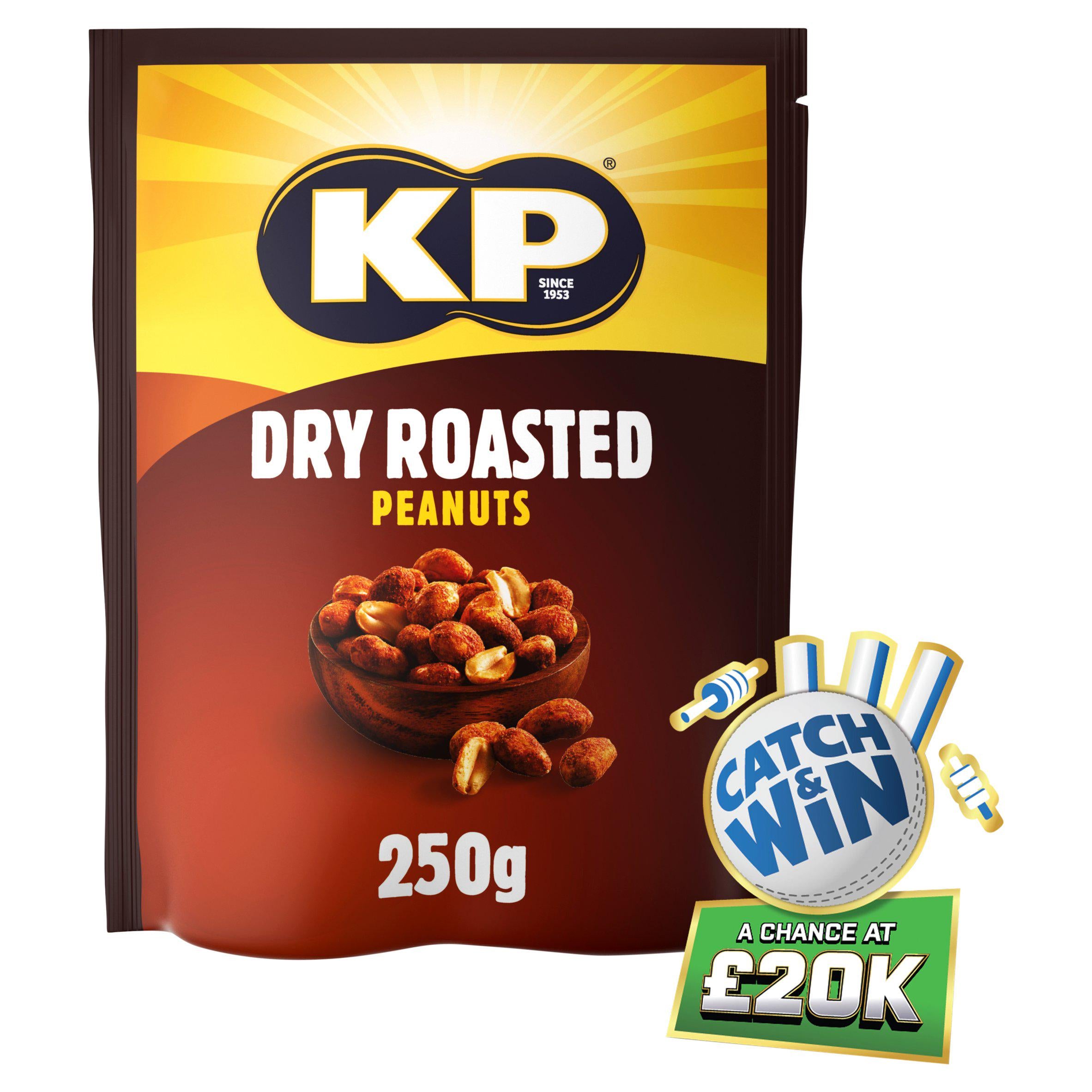 KP dry roasted peanuts 250g, imported from the UK