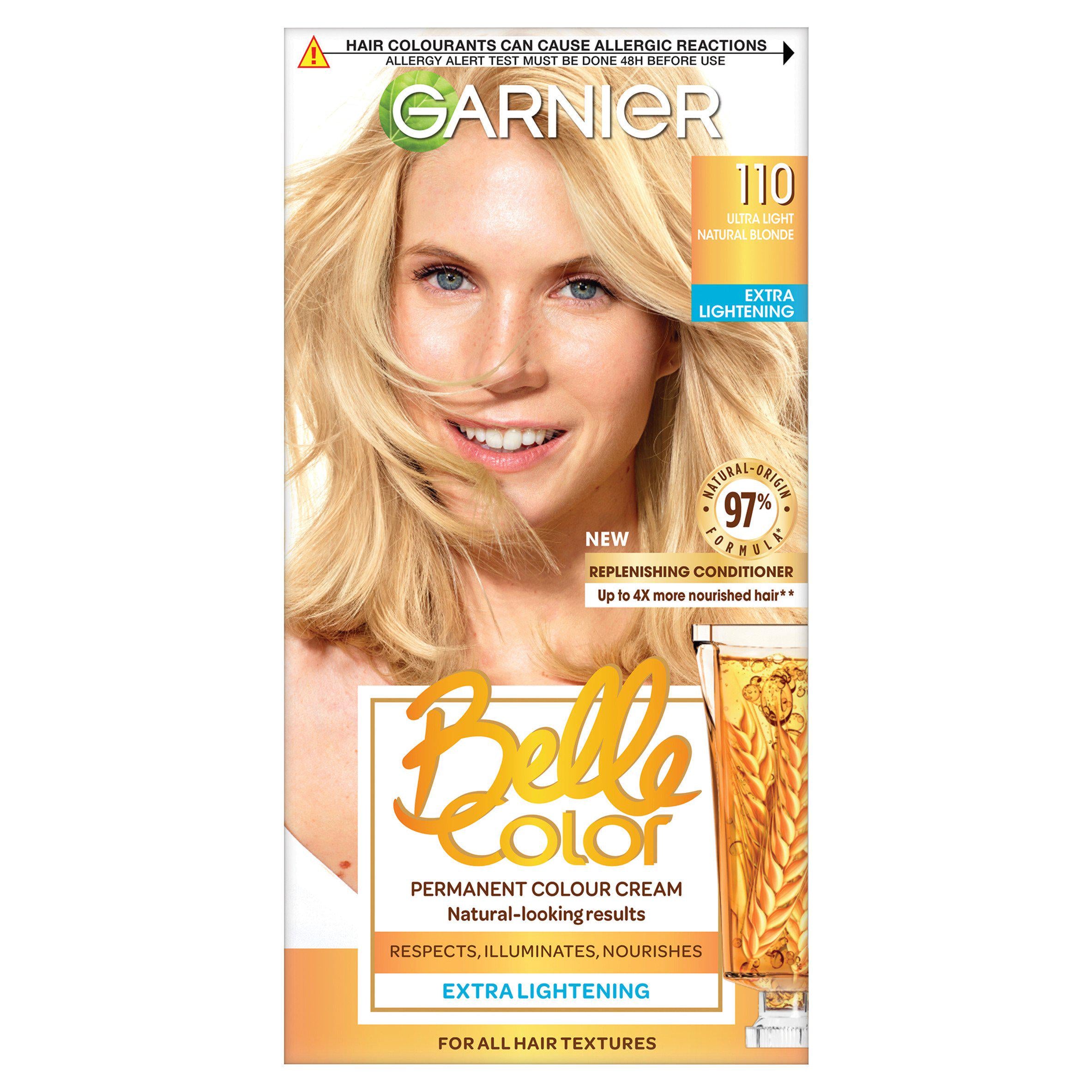 Garnier Belle Color 110 ultra light natural blonde permanent hair dye (British brand)